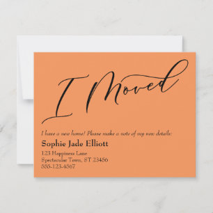 Correspondance Carte de Nouvel Adresse Simple Tangerine I Moved