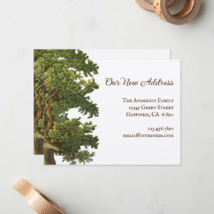Correspondance Carte de nouvelle adresse de l'arbre de chêne Vint