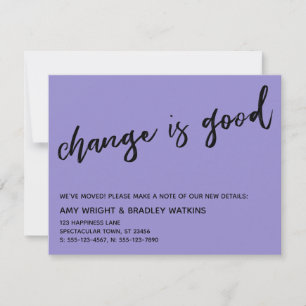 Correspondance Carte de Nouvelle Adresse Violet Clair Changement