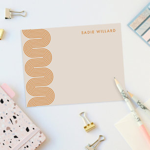 Correspondance Carte de papeterie moderne à lignes ondulées lomba