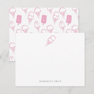 Correspondance Carte de papier à lettres Crème de glace rose