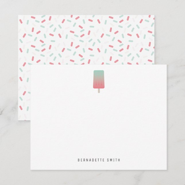 Correspondance Carte de papier à lettres Popsicle (Devant / Derrière)