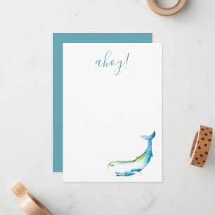 Correspondance Carte de papier à lettres pour baleines turquoise