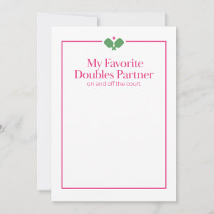 Correspondance Carte de partenaire de double de pickleball   Rose