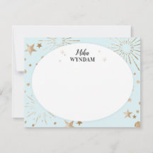Carte de Parties scintillant Sky Blue Stars et Fir