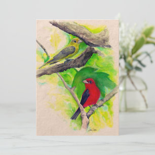 Correspondance Carte de peinture à l'aquarelle pour les oiseaux d