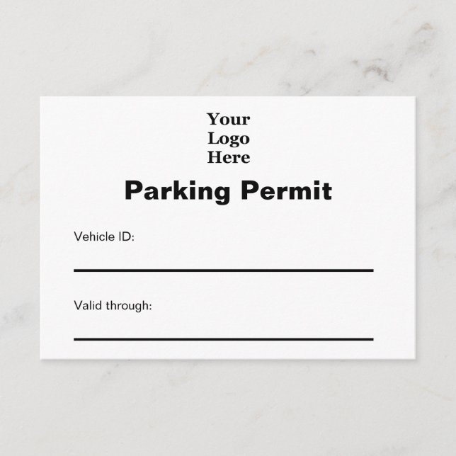 Correspondance Carte de permis de stationnement avec logo d'entre (Devant)