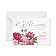Carte de pivoine Mariage RSVP