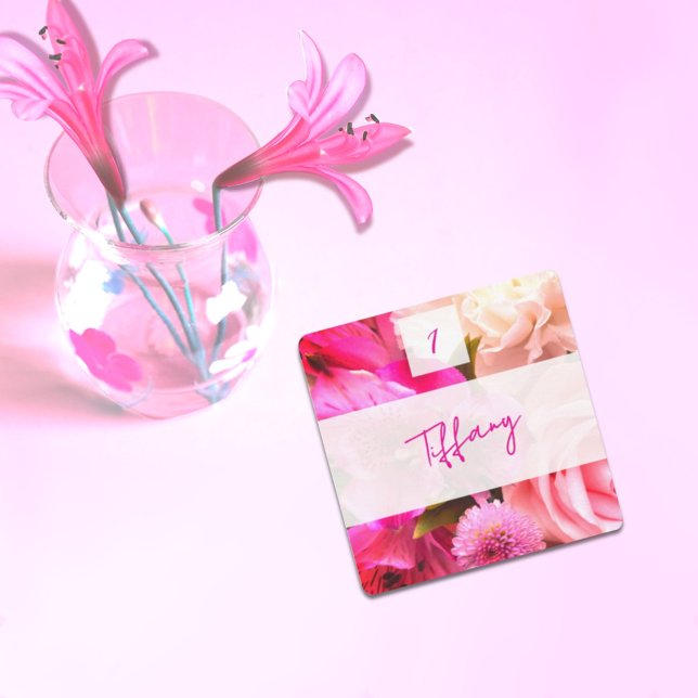 Correspondance Carte de placement Fuchsia Florals (Créateur téléchargé)