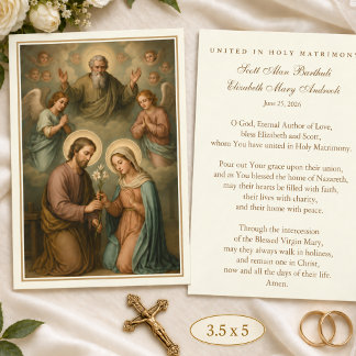 Correspondance Carte de prière de mariage catholique Fiançailles