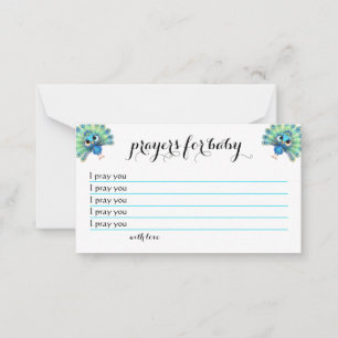 Correspondance Carte de prières Baby shower Peacock bleu