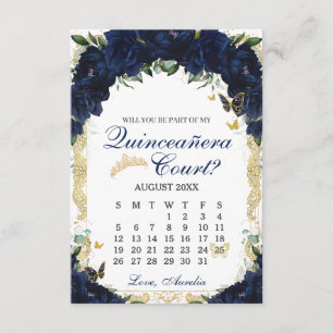 Correspondance Carte de proposition de cour de Quinceanera floral