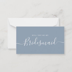 Correspondance Carte de proposition minimaliste Dusty Blue Brides