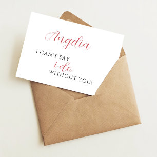 Correspondance Carte de proposition rose Pink & Black Bridesmaid
