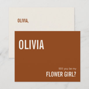 Correspondance Carte de Proposition Simple Fille aux Fleurs en Te
