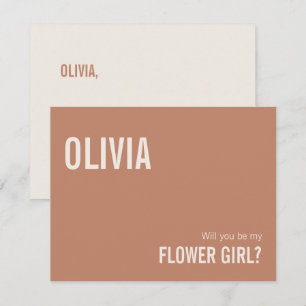 Correspondance Carte de Proposition Simple Fille aux Fleurs en Te
