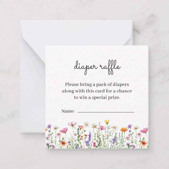 Correspondance Carte de rabat fleur sauvage Baby shower (Devant)