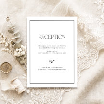 Carte de réception de mariage minimaliste florale