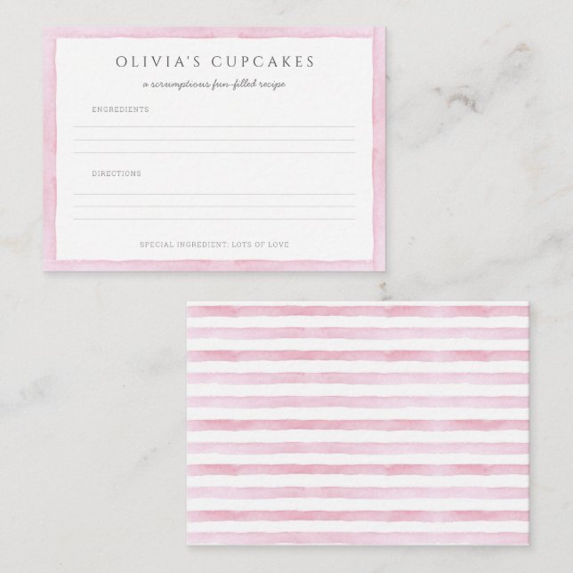 Correspondance Carte de recette de fête d'anniversaire de cuisson (Devant / Derrière)