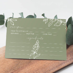 Correspondance Carte de recette de mariage aux fleurs boho vert s