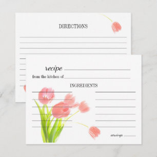 Correspondance Carte de recette de mariage aux tulipes roses tend