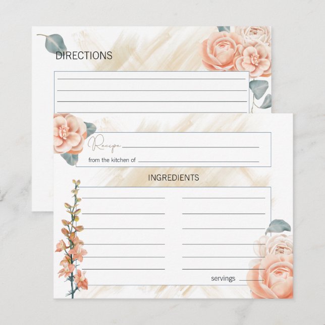 Correspondance Carte de recette de mariage florale rose Boho mode (Devant / Derrière)
