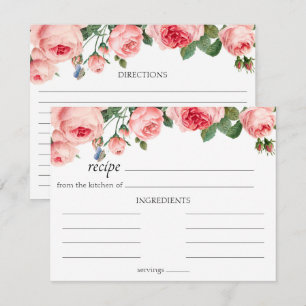 Correspondance Carte de recette de mariage florale rose rose épan
