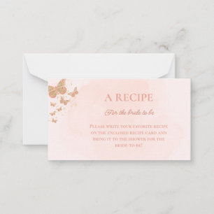 Correspondance Carte de recette Fête des mariées papillons