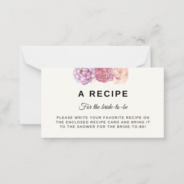 Correspondance Carte de recette Fête des mariées Petals & Prosecc (Devant)