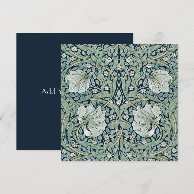 CORRESPONDANCE CARTE DE REMARQUE PLAT : WILLIAM MORRIS : PIMPERNE (Devant / Derrière)