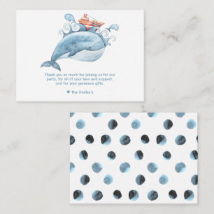 Correspondance Carte de remerciement Baleine Bleue Mignonne
