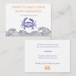 Correspondance Carte de remerciement Coastal Crab pour les hôtes 