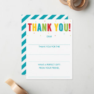 Correspondance Carte de remerciement d'anniversaire à compléter a