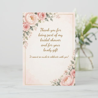 Correspondance Carte de remerciement de fiançailles florale rose 