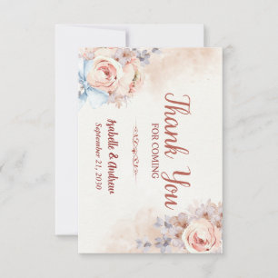 Correspondance Carte de remerciement de mariage à l'aquarelle flo