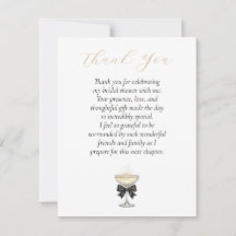 Carte de remerciement de mariage Champagne