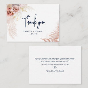 Correspondance Carte de remerciement de mariage élégante à l'herb