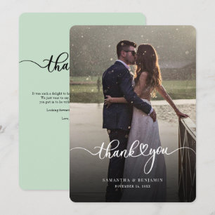 Correspondance Carte de remerciement de mariage élégante avec pho