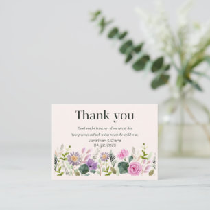 Correspondance Carte de remerciement de mariage floral