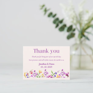 Correspondance Carte de remerciement de mariage floral