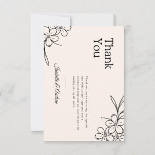 Correspondance Carte de remerciement de mariage floral Boho