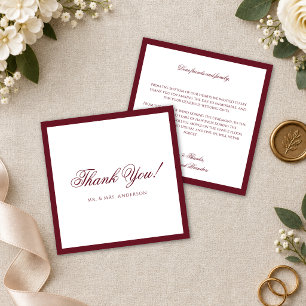 Correspondance Carte de remerciement de mariage formelle avec bor