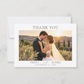 Correspondance Carte de remerciement de mariage moderne avec phot