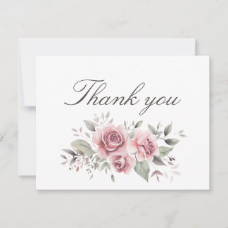 Correspondance Carte de remerciement de mariage Rose rose blush