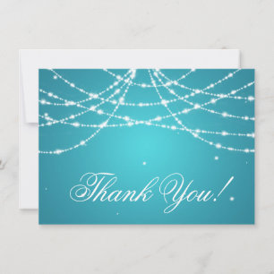 Correspondance Carte de remerciement de mariage turquoise à ficel