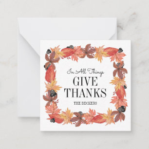Correspondance Carte de remerciement de Thanksgiving pour feuille