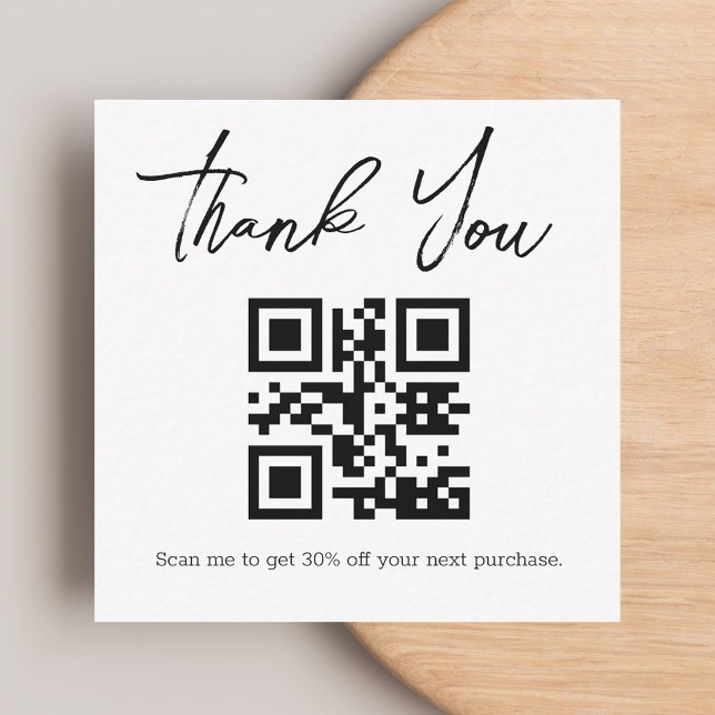 Correspondance Carte de remerciement d'entreprise QR Code minimal (Créateur téléchargé)
