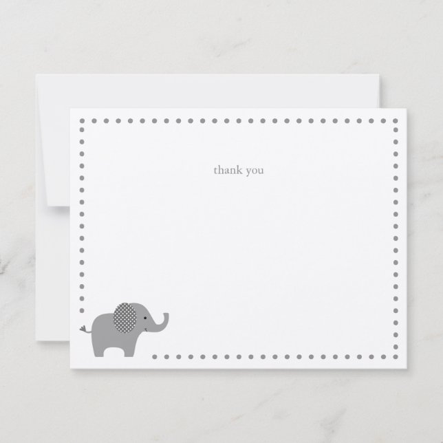 Correspondance Carte de remerciement Elephant Baby shower (Devant)