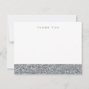 Correspondance Carte de remerciement en faux strass argenté
