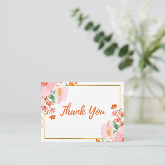 Correspondance Carte de remerciement florale simple (Debout devant)